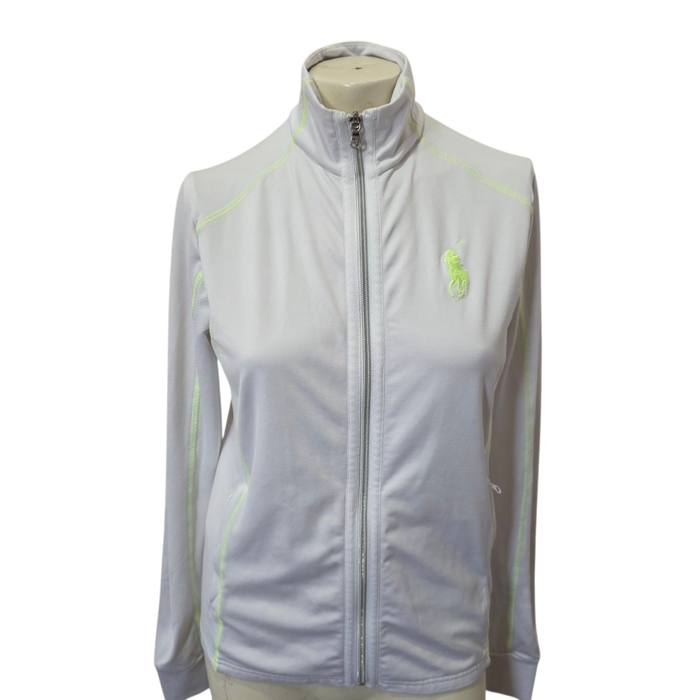 Polo Golf Ralph Lauren White Full Zip Jacket Womens M Stretch Performance RLX